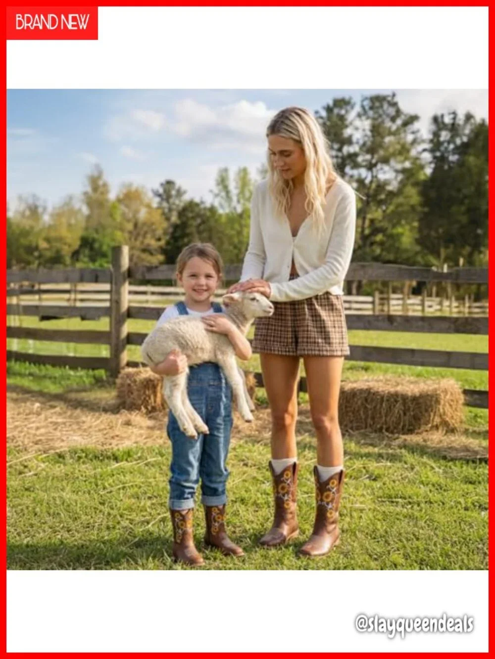 Girls Cowboy Boots Floral Embroidery Western Square Toe Zip Kids